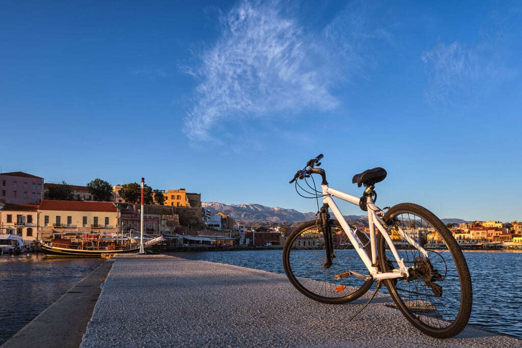 Early Morning In Old Venetian Port, Chania, Crete, Greece. Close